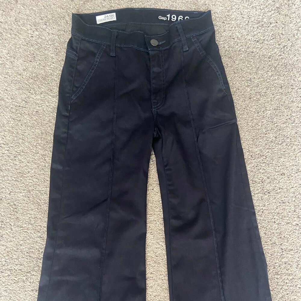 Vintage GAP 1969 High Rise Wide Leg Trouser Jeans Dark Wash